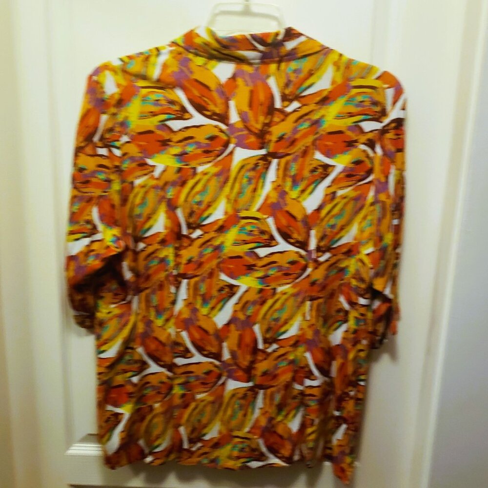 Lorraine Linen-Bamboo Blouse - Orange Crushed! - Picture 4 of 14